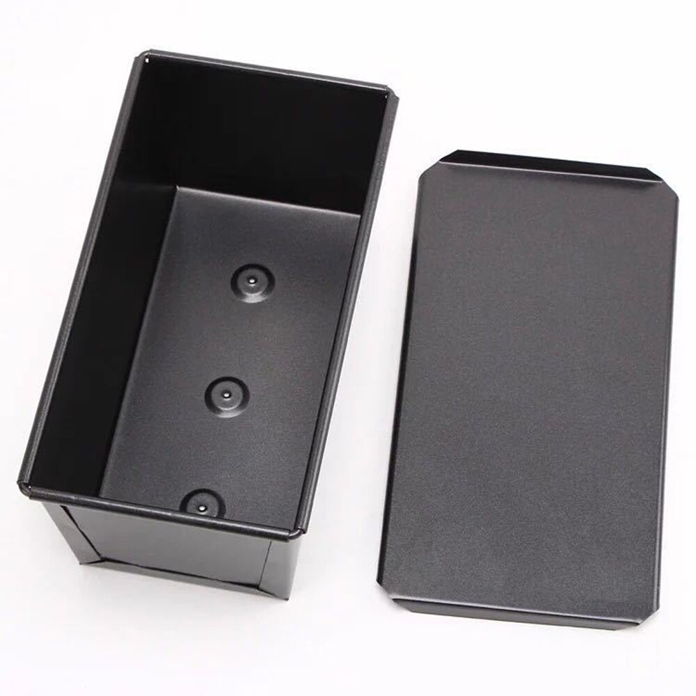 Cake Baking Mold Toast Box Kitchen Supplies Rectangular Black Fast Heat Conduction Easier Film Removal With Lid Bread Loaf Pan