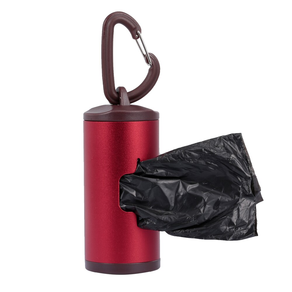 Dog Waste Dispenser Pet Poop Holder Dog Waste Dispenser Aluminum Tube Includes 15pcs Waste Bags Refillable Pet Outdoor Supplies