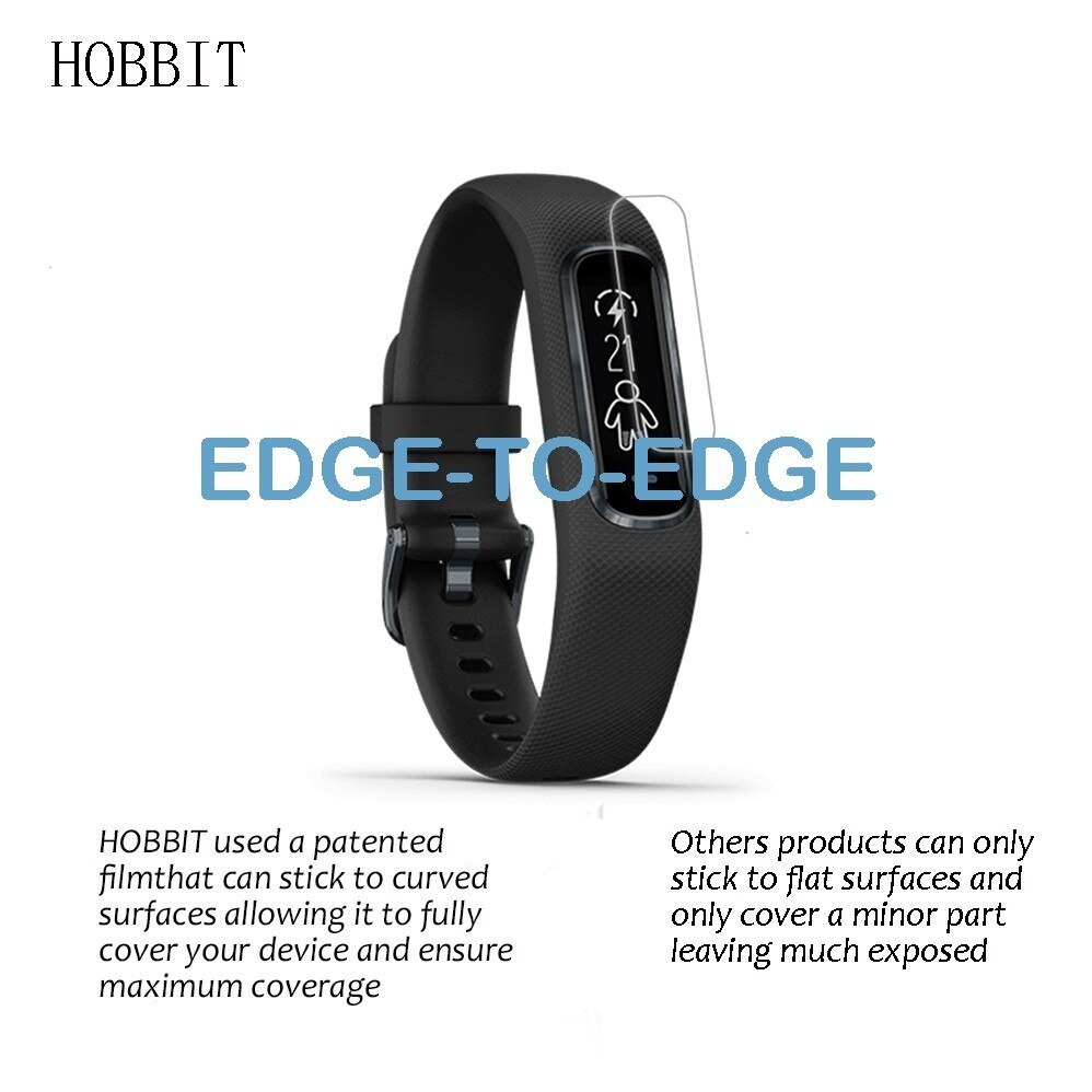 3 -pack smartwatch -film til garmin vivosmart 4 fuld skærm dækning skærmbeskytter smart wirstband klart skjold blød tpu film