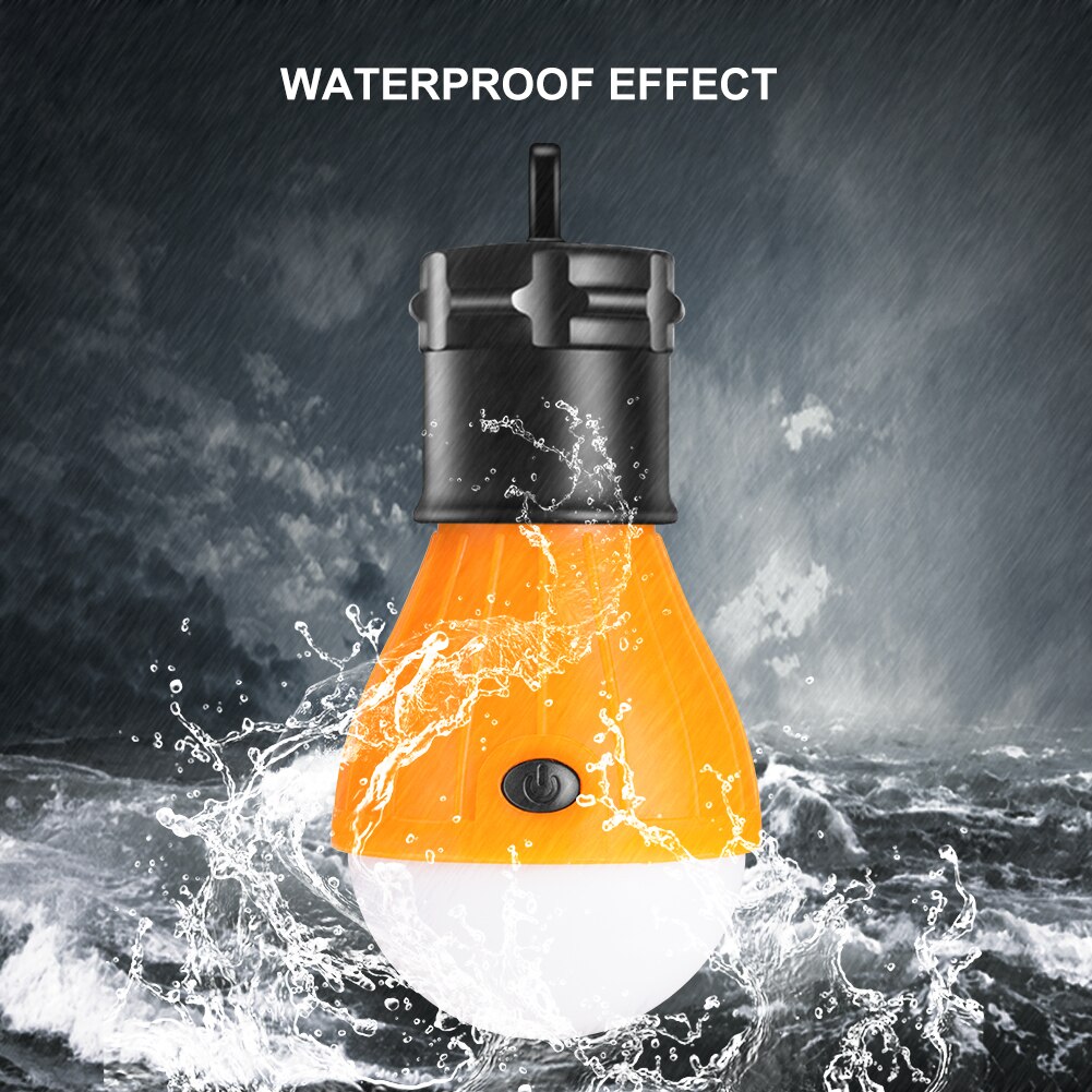 Lámpara LED colgante para tienda de campaña pilas AAA, bombilla con mosquetón de emergencia para exteriores, lámpara de ahorro energético para senderismo