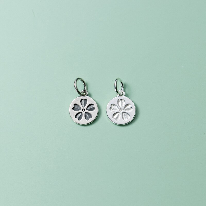 Meetsoft romantische 925 Sterling silber anhänger mit niedlichem blumenmuster, speziell für diy-handgefertigte halskettendekorationen