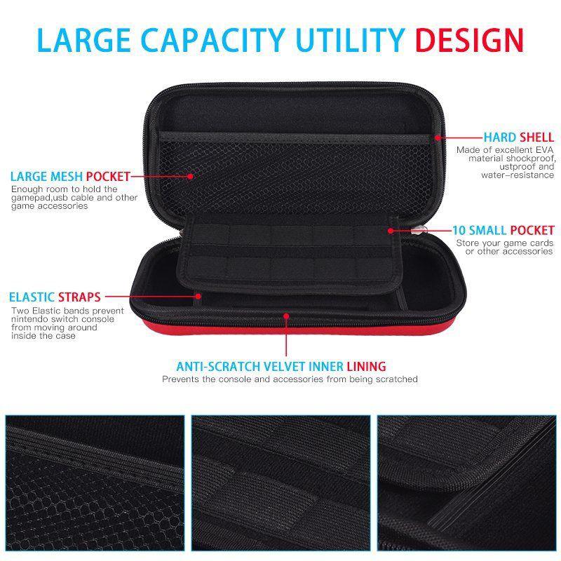 EastVita EVA Hard Shell Protective Bag For NS Accessories Travel Carrying Storage Pouch bag Case for Nintend Switch Console r60