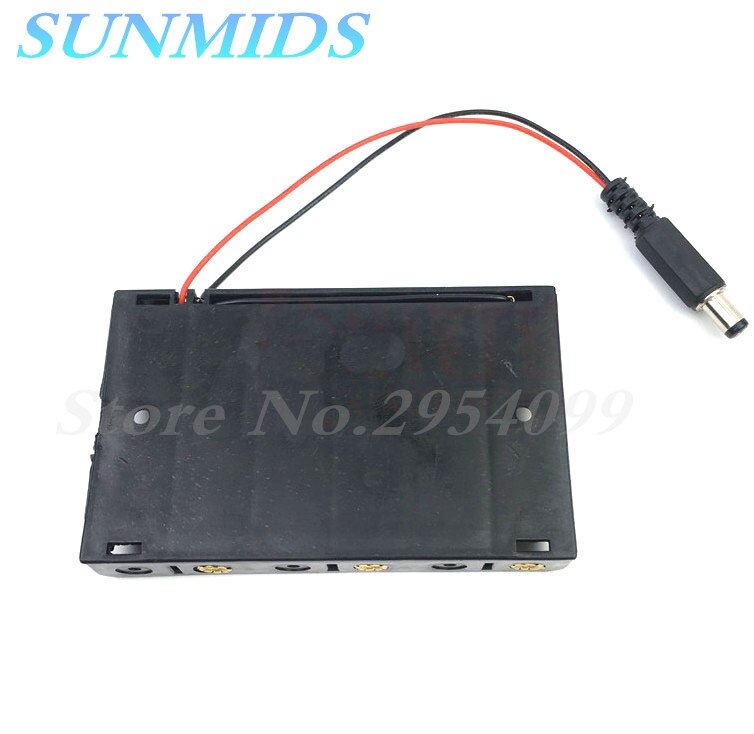 2pcs 6xAA Battery Holder with DC2.1 Power Jack for Arduino UNO