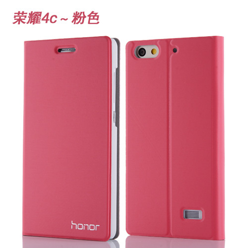 for Huawei Honor 4C Phone Case Luxury Slim Style Flip Cover leather protective sleeve for Honor 4C 5.0'' Cover Bag: Pink