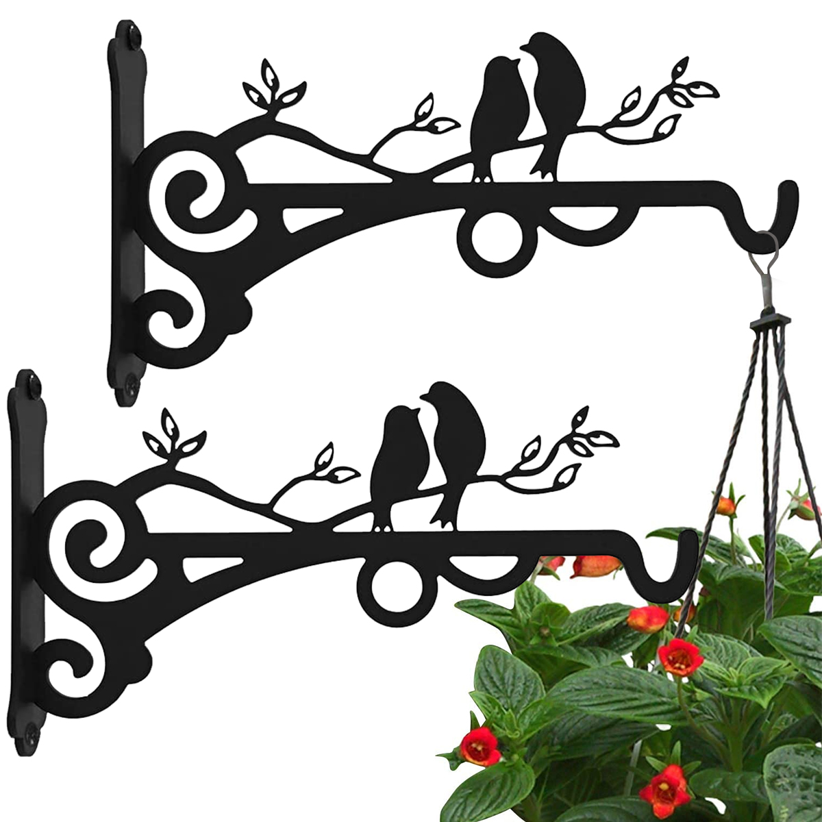 Crochet mural pour support de pot de fleur, support d'art en fer vintage européen, décoration de jardin, panier mural, 2 pièces, 4 pièces, 10 pièces