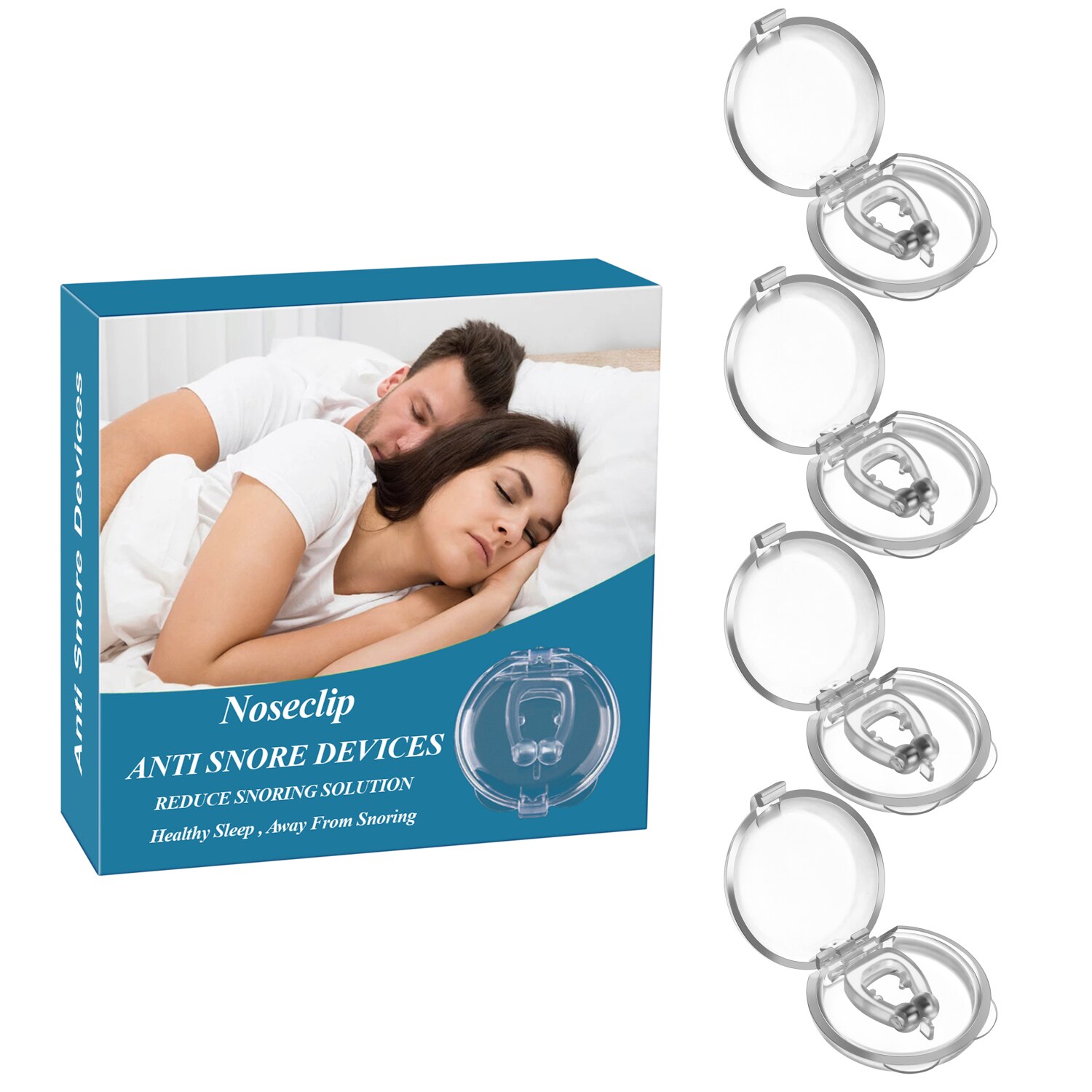 1-8Stck Magnetische Anti Schnarchen Nase Clip schnarchen Stopper wiederverwendbar Silikon Clips Anti Schnarchen Geräte Für Tiefe Schlaf weniger Schnarchen: 4Stck