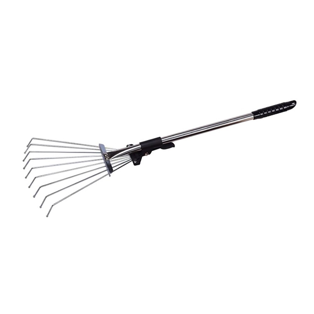 Scalable Garden Rake Extendable Leaves Rake With Flexible Teeth Rod For Garden Backyard Lawn Farm Street 9 Teeth Home Garden