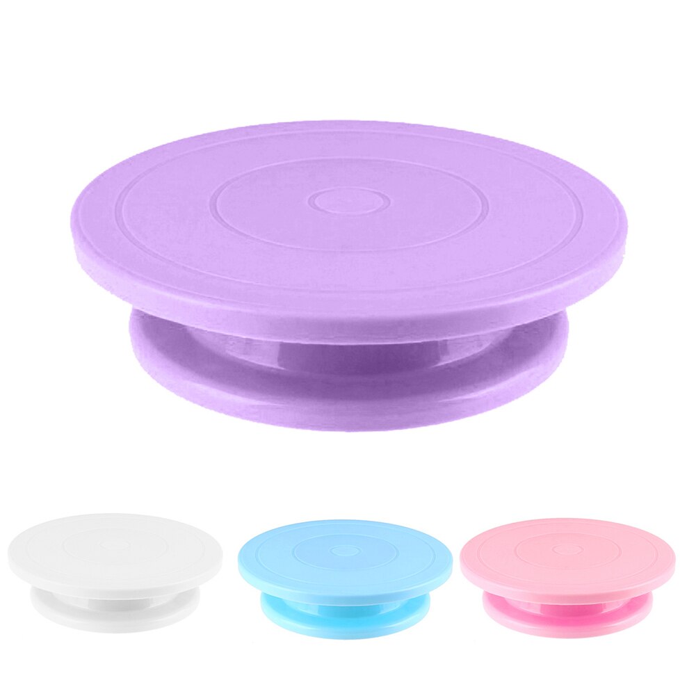 Birthday Cake Turntable Rotating Plastic Anti-skid Cake Decor Turntable Cake Rotary Table Round Cake Stand Kitchen Baking Tools