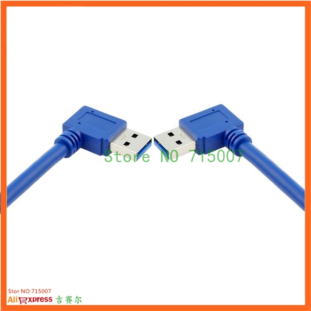 USB3.0 USB 3.0 Type A Male 90 Degree Left Angled to Right Angled Extension Cable Straight Connection 50cm 0.3m