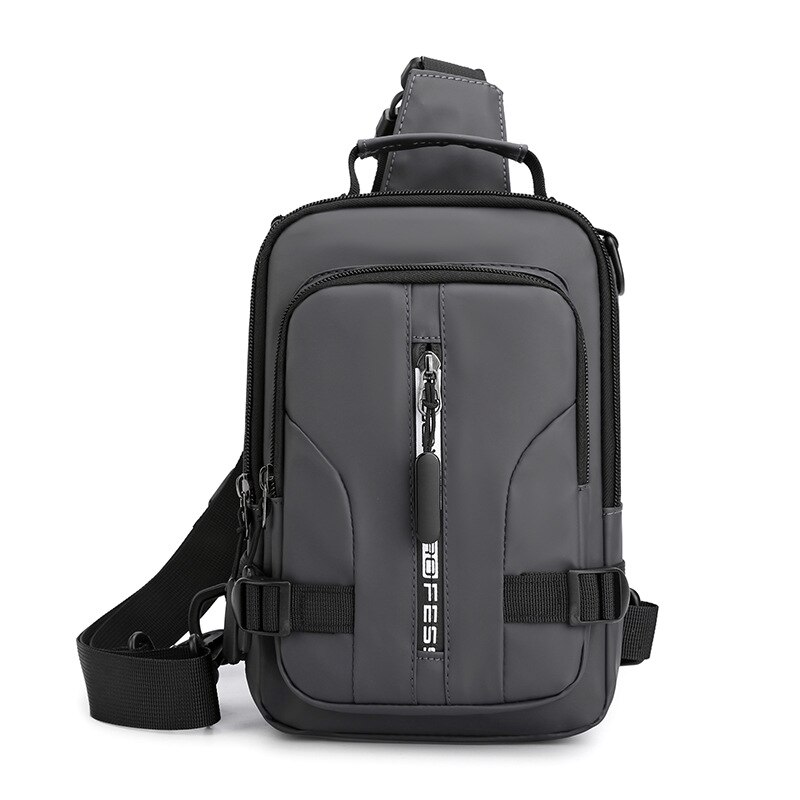 Casual Nylon Brief Mannen Borst Bag Multi-Functionele Outdoor Mannen Crossbody Tassen Waterdichte Schoudertassen Schooltas Portemonnees: 1100-11 Gray