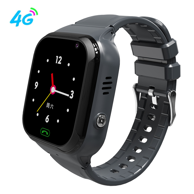 Per Xiaomi 4G Smart Kids Watch SOS Localizzazione GPS Fotocamera Sim Card Videochiamata Orologio telefonico Localizzatore GPS Smartwatch bambino impermeabile: Black