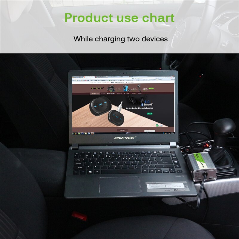 Onever 12V DC to AC 220V 50HZ Car Modified Sine Wave Inverter Converter Adapter Adaptor 200W USB Car Charger For Iphone 8 8PLus