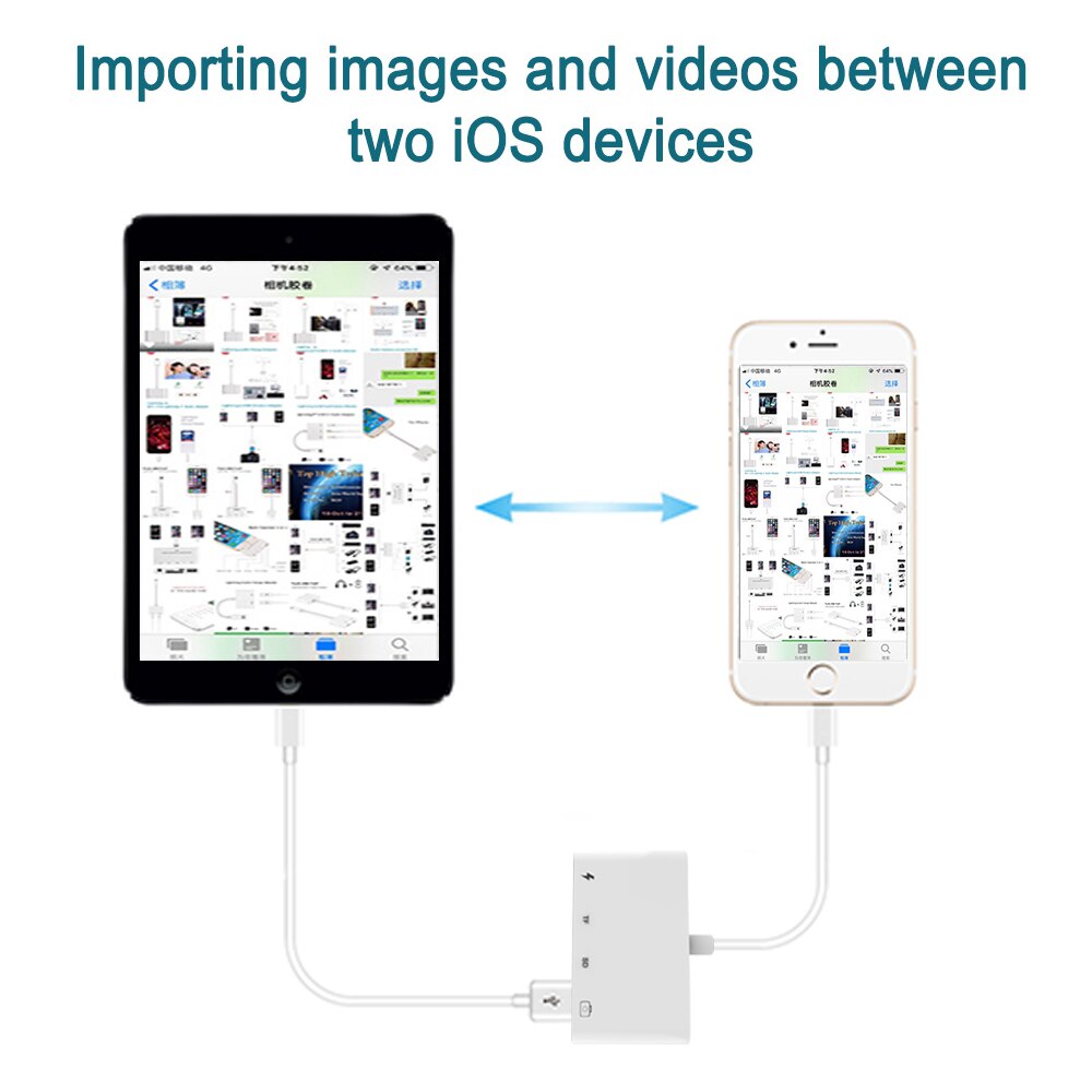 4 in 1 USB Kamera Leser Adapter OTG Kabel SD TF Karte Kamera Verbindung Bausätze für iphone 6 7X8 8 Plus für ipad Luft