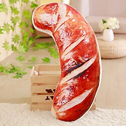 Barbecue cuit au four simulé en peluche jouet en peluche jardin Barbecue décor nourriture en peluche oreiller enfants saucisse calmar Saury jaune Croaker os jouet: Sausage