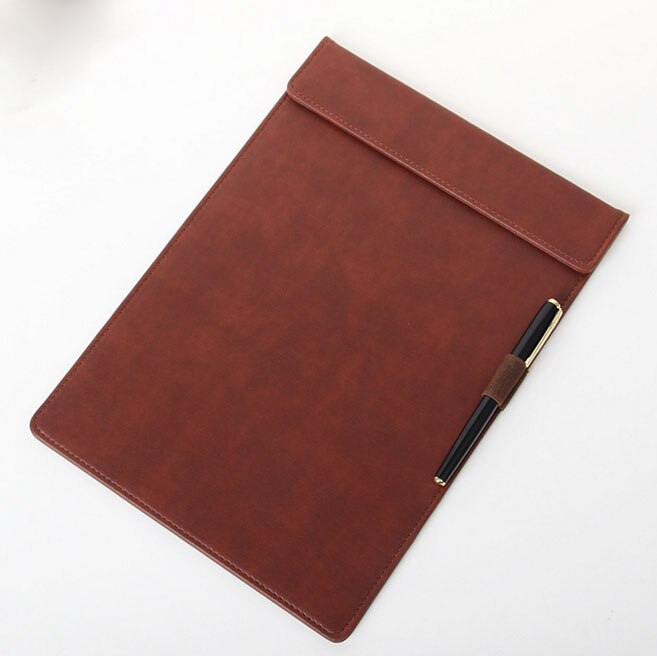 A4 A5 porte document de en cuir fichier dossier papier stockage bureau d'affaires fournitures de classement scolaire avec Insertion de stylo