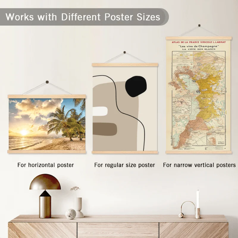 Houten fotolijsten DIY magnetische frame fotohangers ophangset voor posters canvas prints kunstwerk voor kamer interieur kunst aan de muur