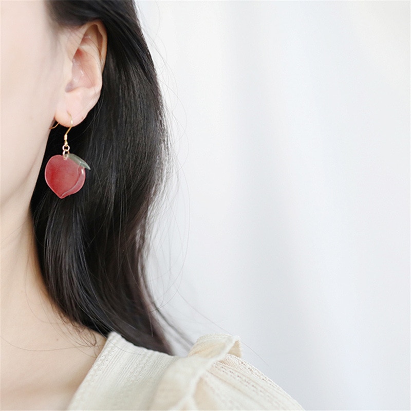 Earrings for Women Cute Sweet Jewelry Oorbellen Korean Acrylic Trendy Pink Peach Earring