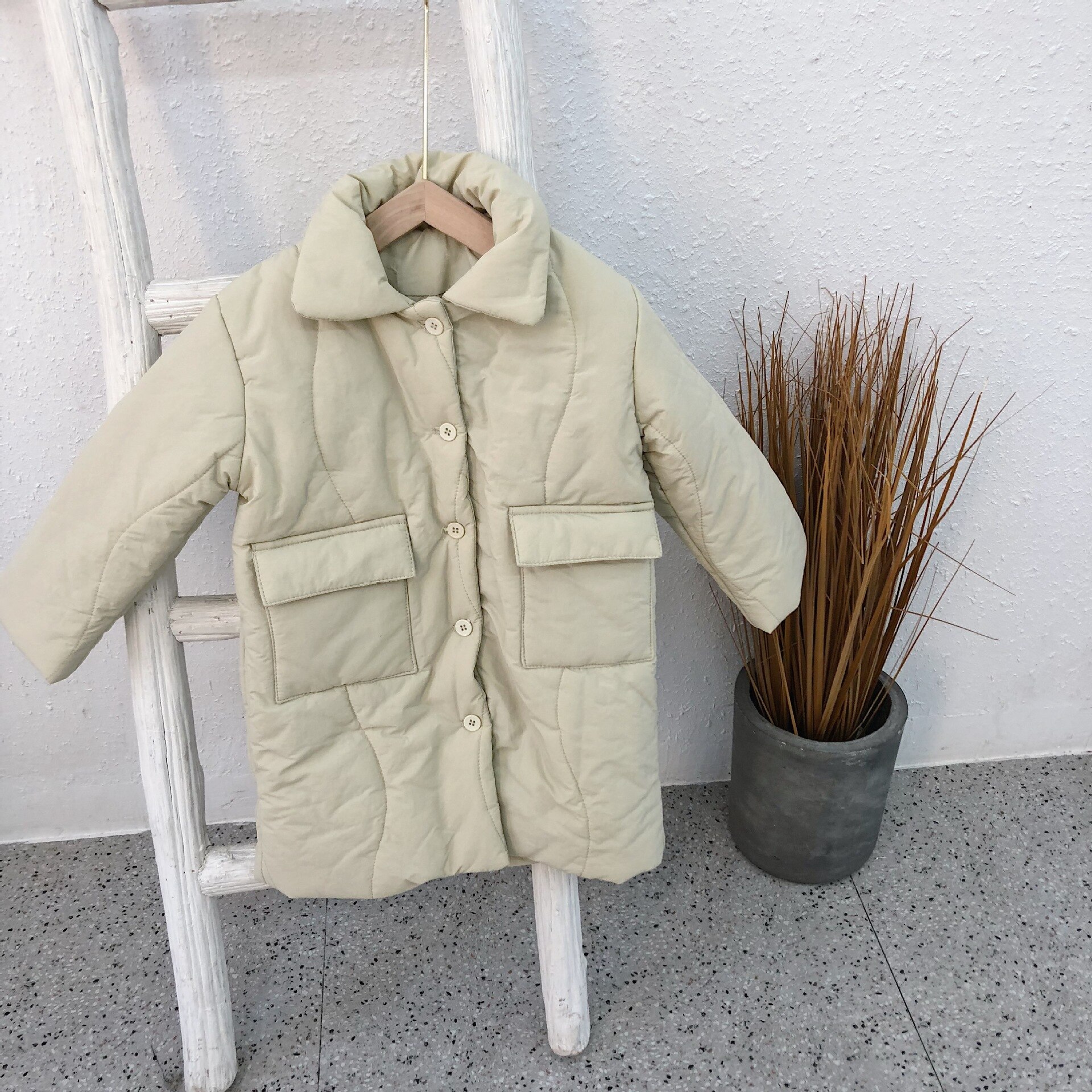 Veste d'hiver pour enfants garçons et filles | Vêtements d'hiver chauds et confortables en coton, à col pur et Long, pour bébés filles