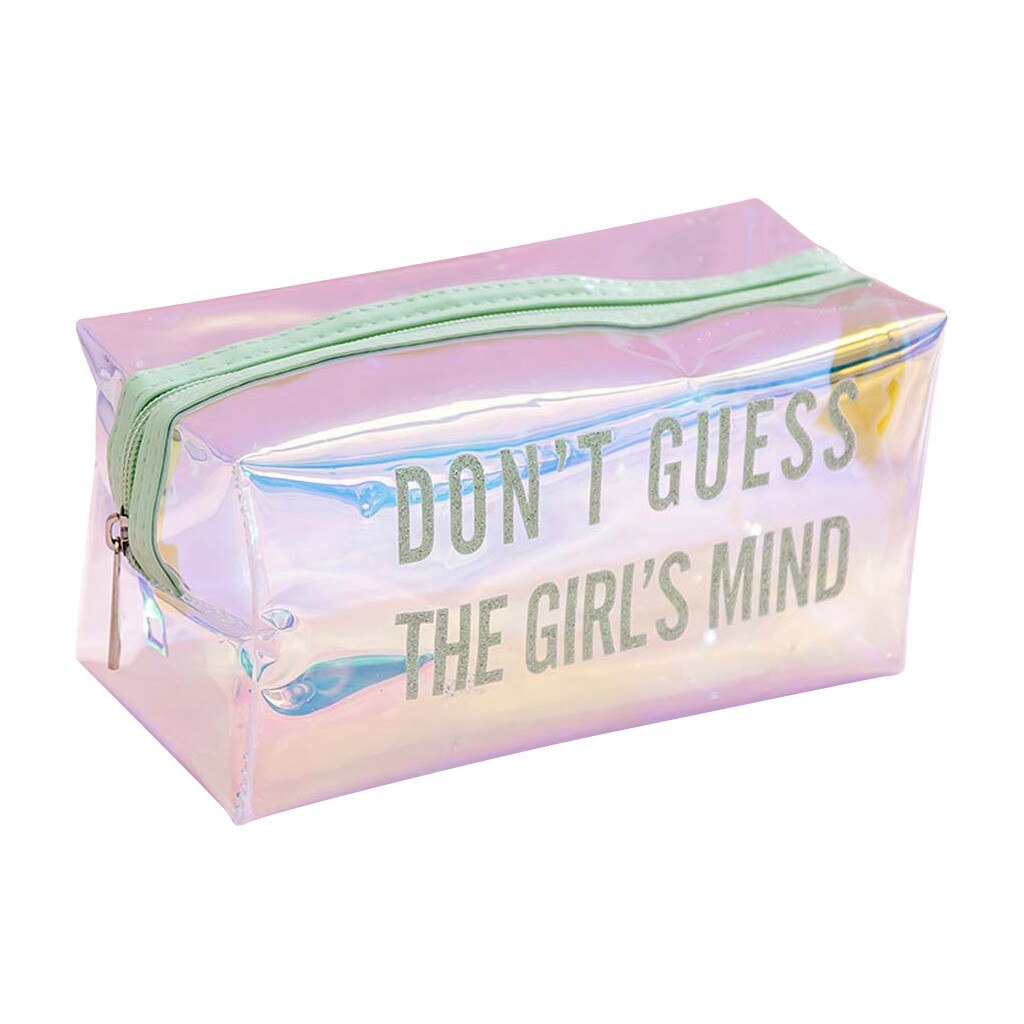 Transparent Large Capacity Pencil Case Big pencil bag kawaii Makeup Bag Stationery Storage Clear Pencil Pouch Makeup Storage Bag: GN