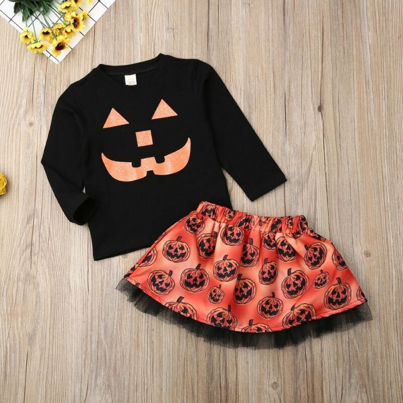 Baby Meisje Tops Rokken Jurk Set Outfits Peuter Fall Winter Halloween Kleding