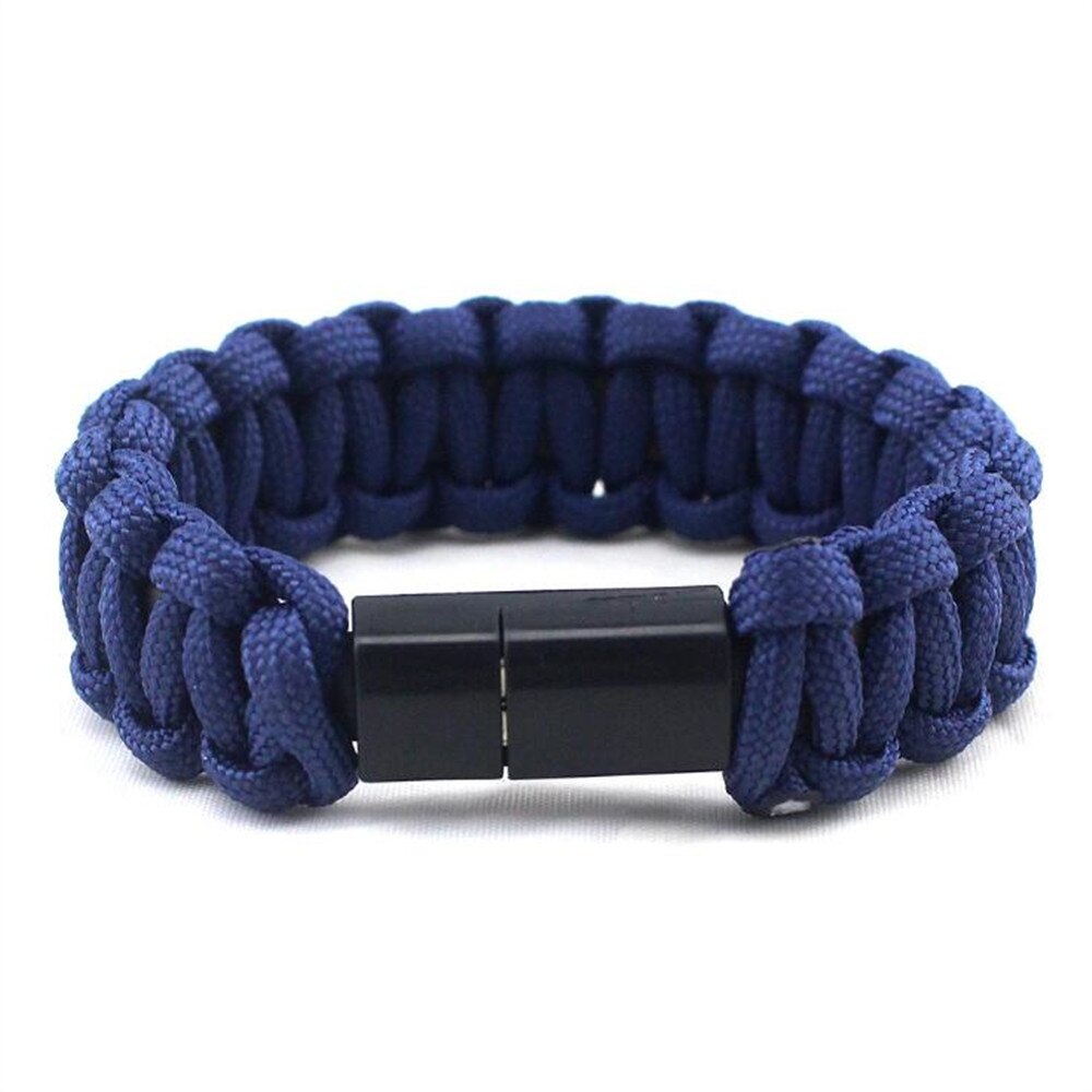 Cavo di sincronizzazione per cavo di ricarica dati caricabatterie USB C Micro USB tipo C intrecciato per esterno per iPhone 6 7 X Samsung S7 S10: For iPhone / Dark blue