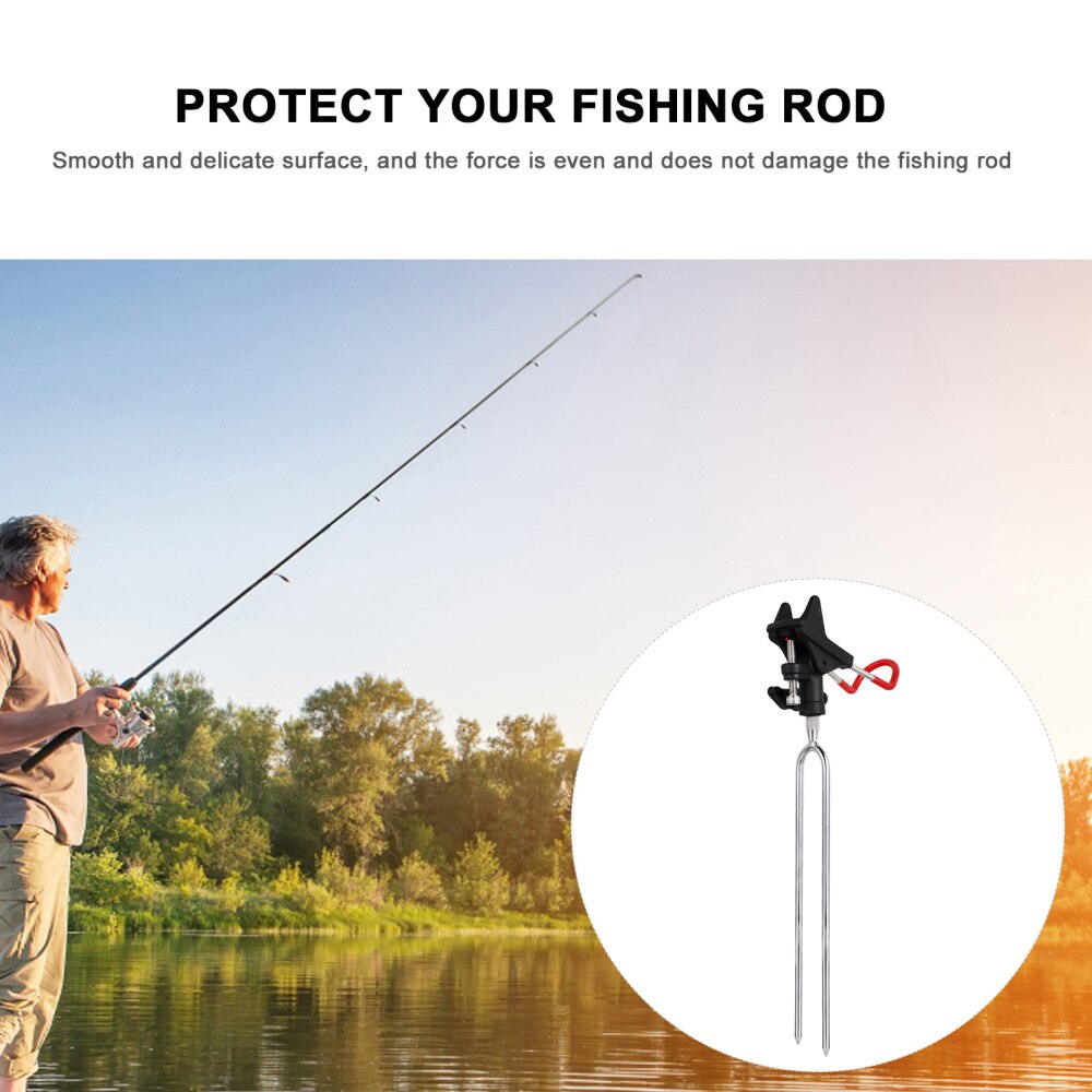 Fishing Rod Rack Adjustable Fish Pole Holder Ground Support for Bank Fishing