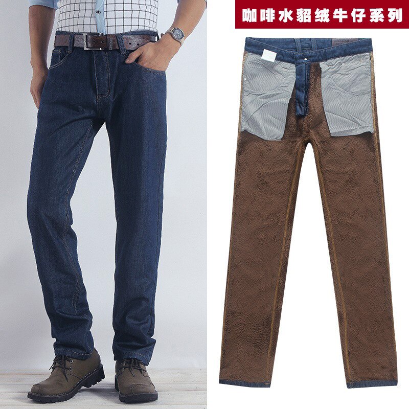 hiver Droite D'affaires Super Grand Gros Jeans grande taille pantalon denim pantalon ajouter velours