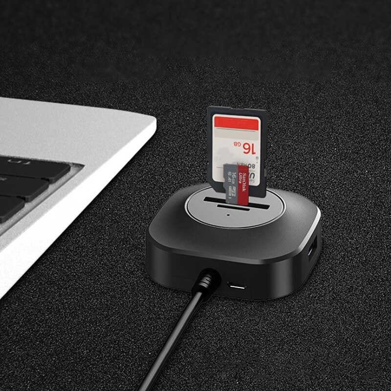 Usb 3.0 hub hub, usb 3.0 geheugenkaart sd / tf kaartlezer splitter leesbare u-schijf