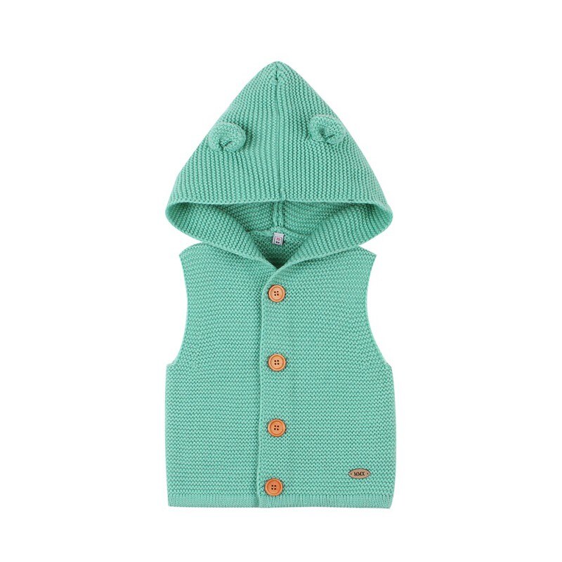 Outono crianças bebê meninas meninos sólido impressão com capuz colete camisola sem mangas tops casaco outerwear: C / 6 m