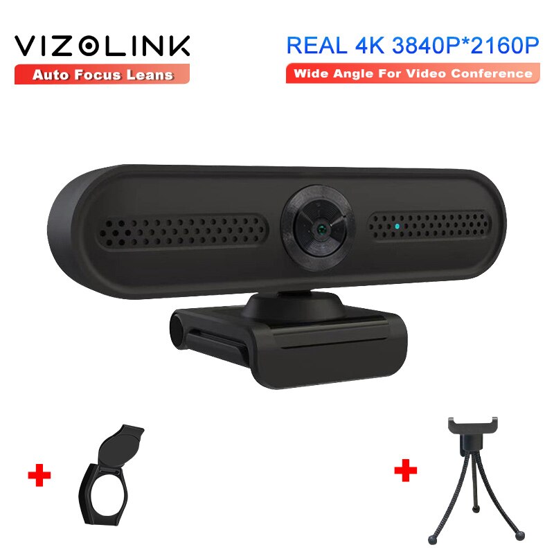 Vizolink Webcam 4K 800W Pixels Groothoek Camera Web Camera Met 2 Microfoon 1.8M Usb Webcam Video conferentie Webcam Voor Pc