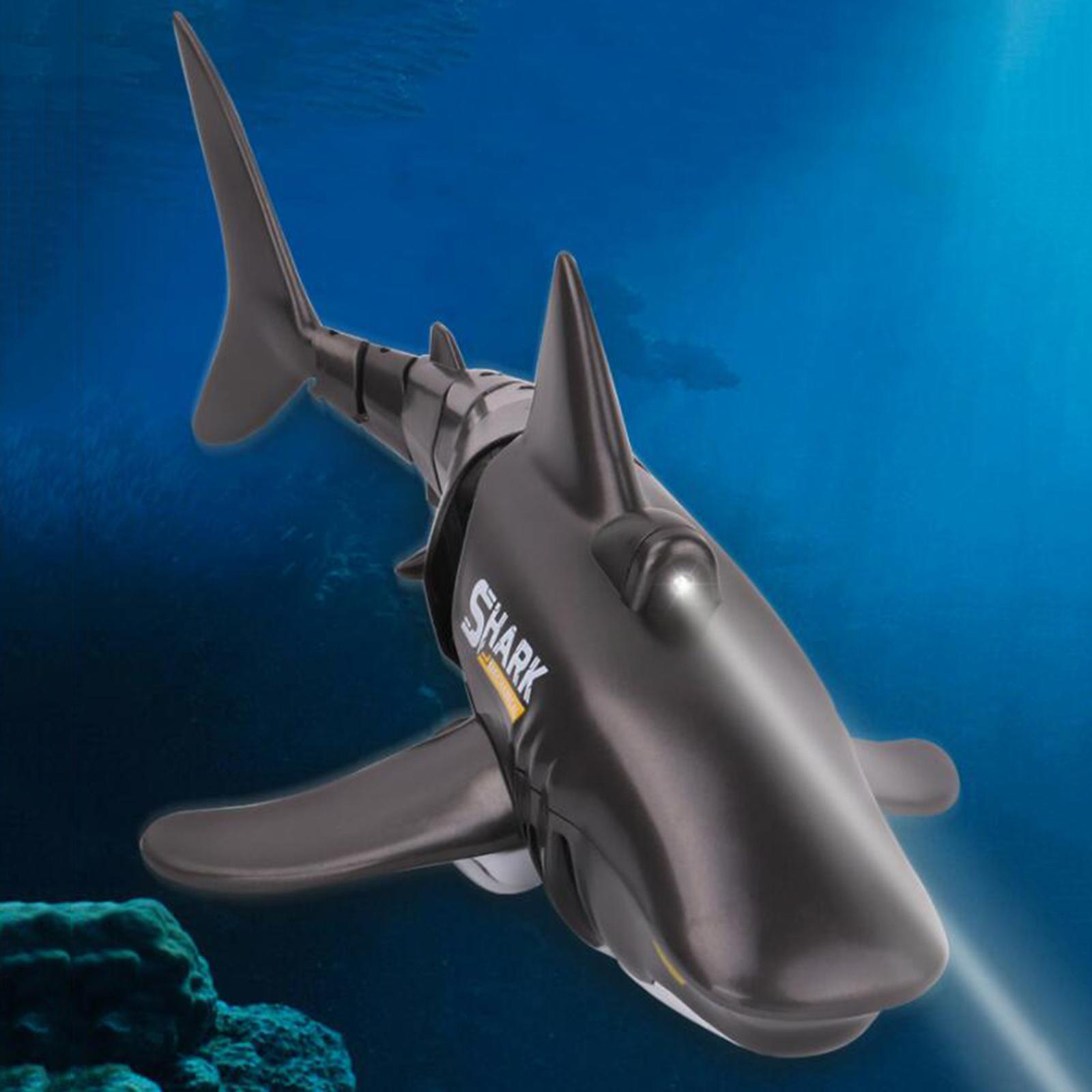 Remote Control Shark Toy 1:18 Scale with Battery Waterproof RC Boat Pool Bathroom Toy Boys Girls: Black 1 Battery