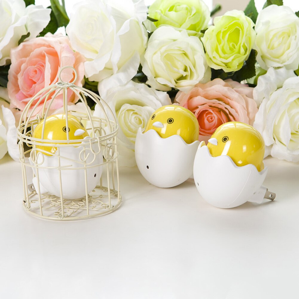 Happy Bird LED Night Light with Light Sensor Control Cute Baby Night Light Crib Side Chicken and Egg Decoration
