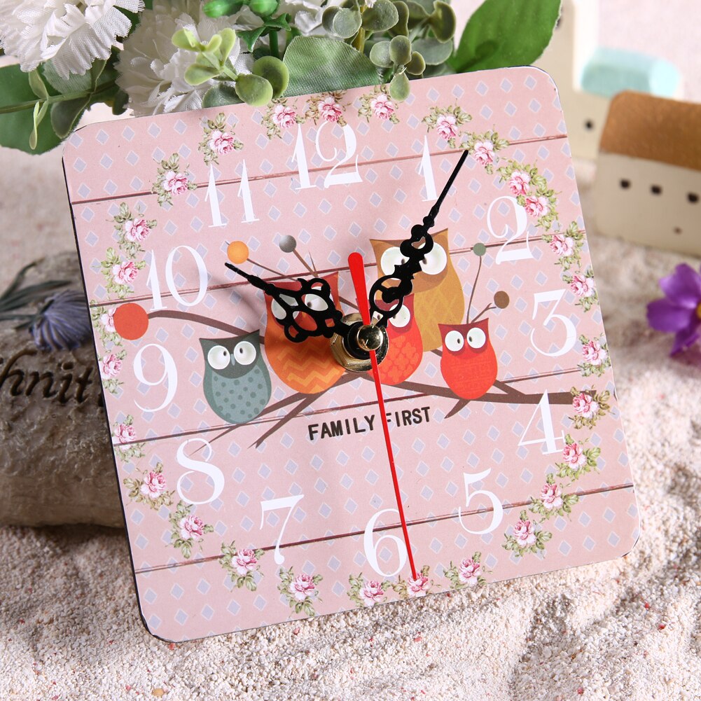 Vintage Wooden Wall Clock Large Shabby Chic Rustic Kitchen Home Antique Style Beauty clock pattern Round photo glass