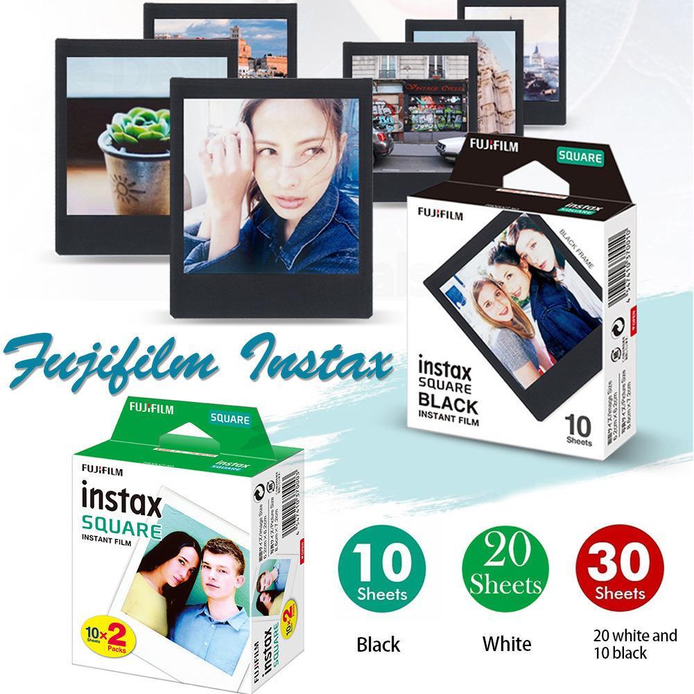 Papel fotográfico Polaroid Fujifilm, película cuadrada, papel fotográfico con borde blanco/negro para cámara instantánea Instax Sq10 Sq6 Sq20 Sq1