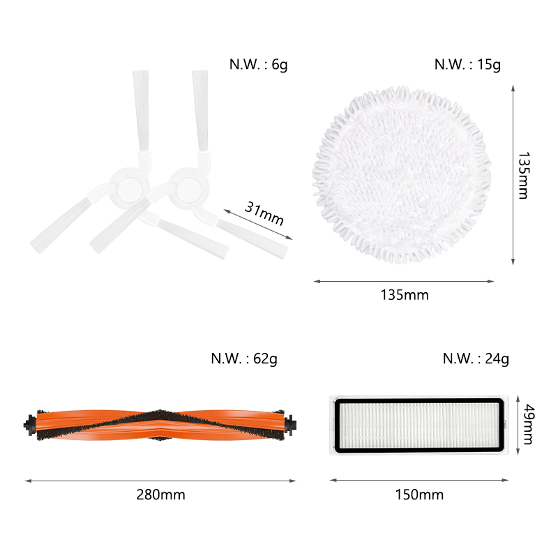 Set Van 15 Vervangingsonderdelen Geschikt Voor De Xiaomi Robot Vacuum 5 5 Pro Stofzuiger