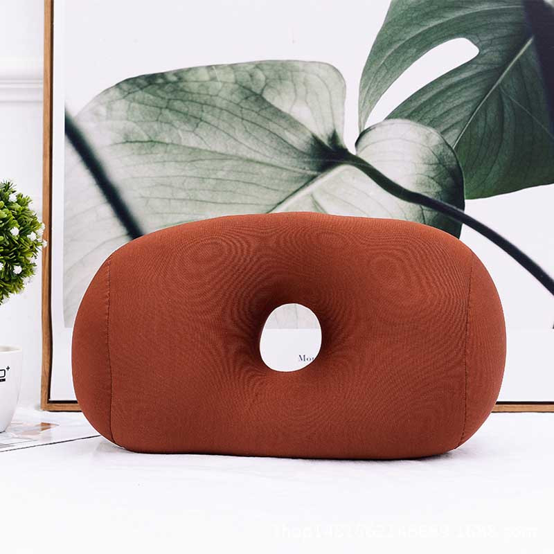 Almohada Cervical en forma de O para dormir, cojín de viaje con hueco, de mano, color rosa y gris, para oficina