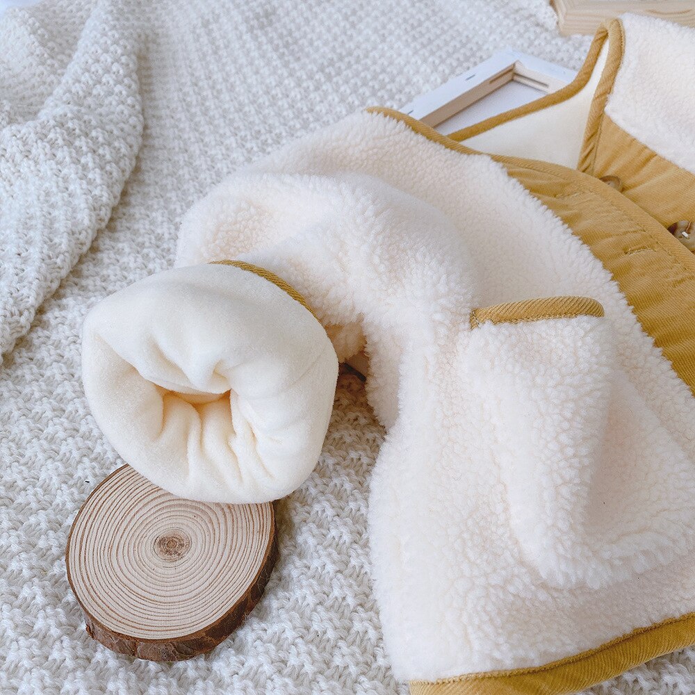 Winter Baby Jungen Langarm O Nacken Wolle Lamm Dicken Vlies Warme Jacken freundlicher freundlicher Oberbekleidung Mäntel Casaco