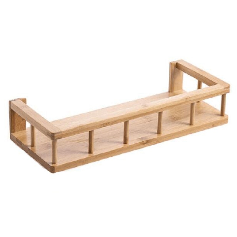 Bamboe Keuken Muur Opslag Plank Punch Gratis Muur Opknoping Spice Kruiden Rek Houten Decoratieve Diversen Organizer Planken: Default Title