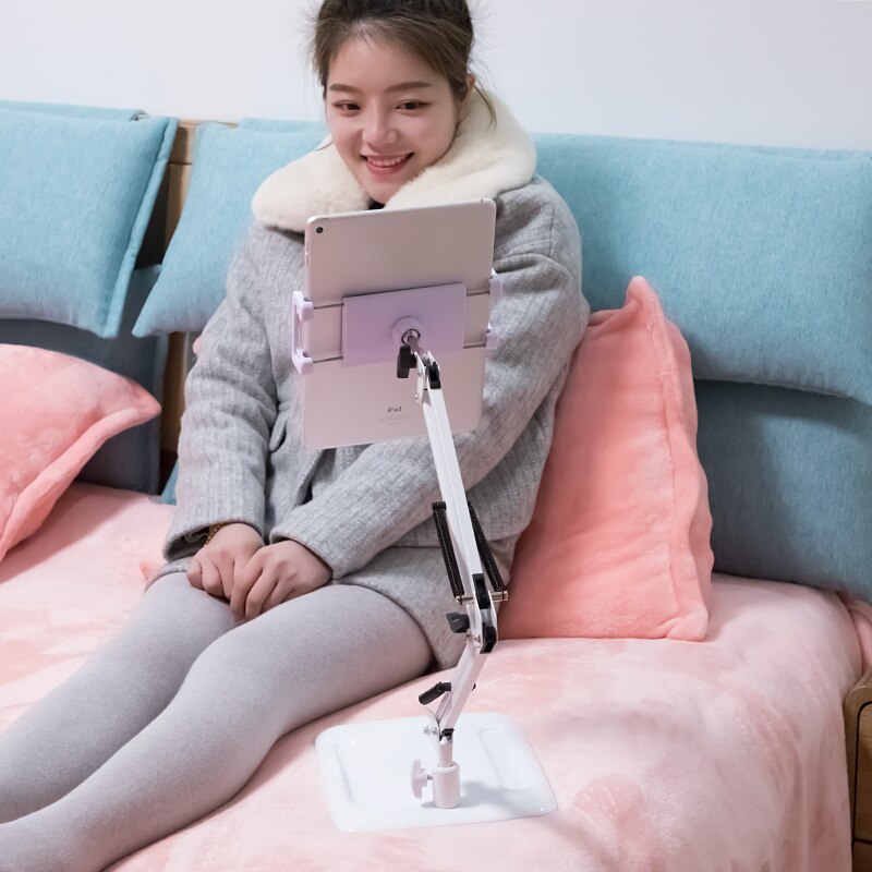 Verstelbare tabletstandaard met lange arm, beddesktop, metalen beugel voor ipad pro 11 mini-tablets