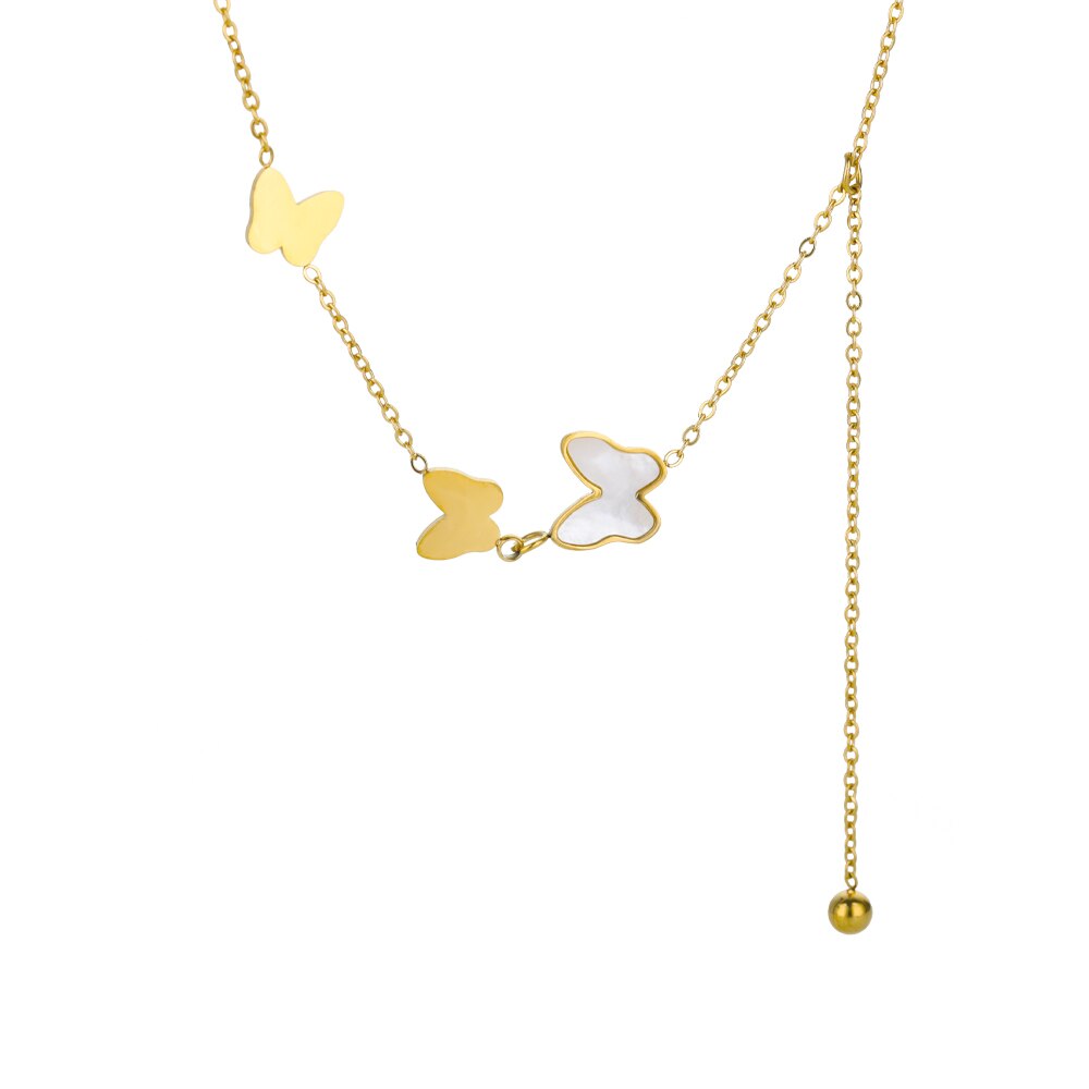 Nette Schmetterling Halskette Für Frauen Kristall Lila Schmetterling Ästhetischen Halsketten Charme Halsband Partei Edelstahl Schmuck: Stil 3