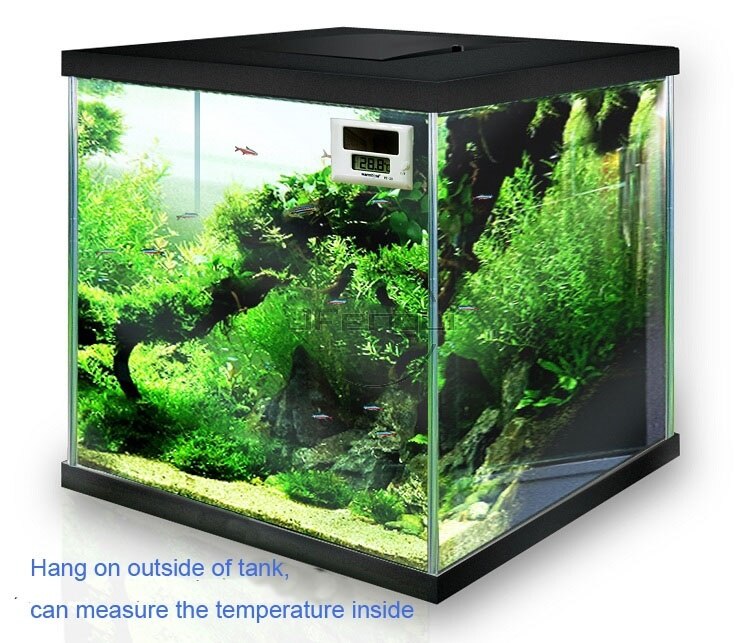 WT-20 Light-energy Thermometer Solar Power Supply Aquarium LCD Display Electronic Temperature Measure Outside Cylinder Fish Tank