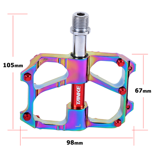 Pédales de plate-forme vtt de vélo en alliage d'aluminium de remplacement AEST, axe Ti en titane Pédales de plate-forme vtt de vélo en alliage d'aluminium de remplacement AEST, axe Ti en titane