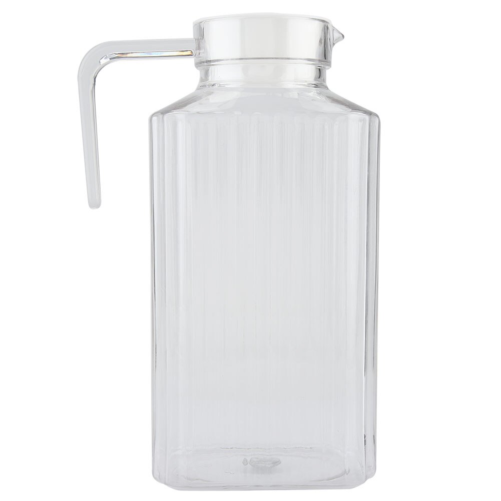 1100ml akryl gennemsigtig juice flaske med stor kapacitet stribet vand iskold saftkande med låg til bar home club kaffebar: 1800ml