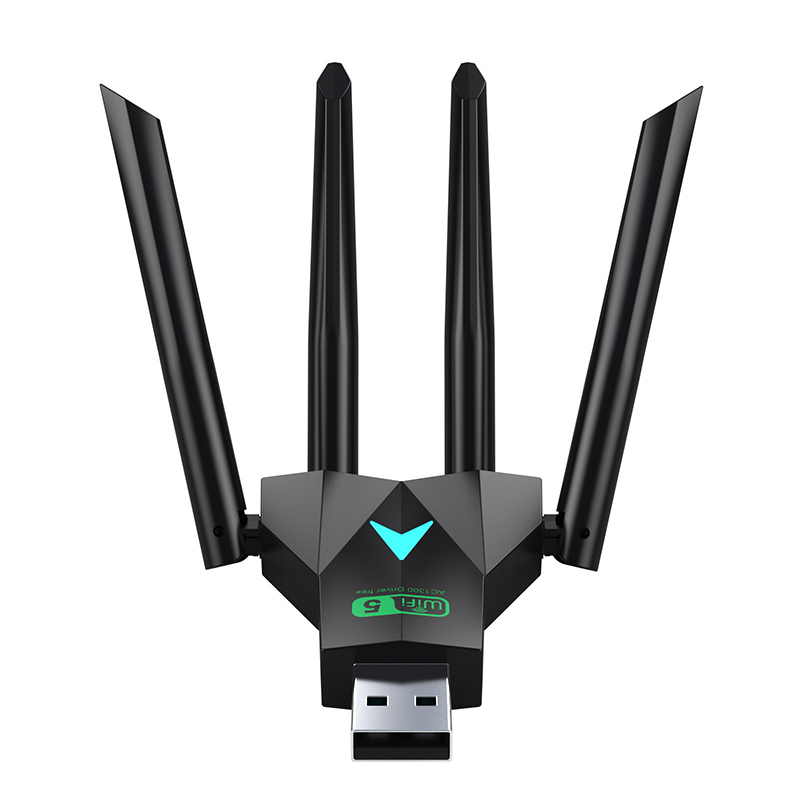 VAORLO 1300Mbps WiFi USB Adapter Dual Band 2.4G/5Ghz Wi-Fi Dongle 802.11AC Powerful Antenna Wireless Receiver For PC/Laptop: Default Title