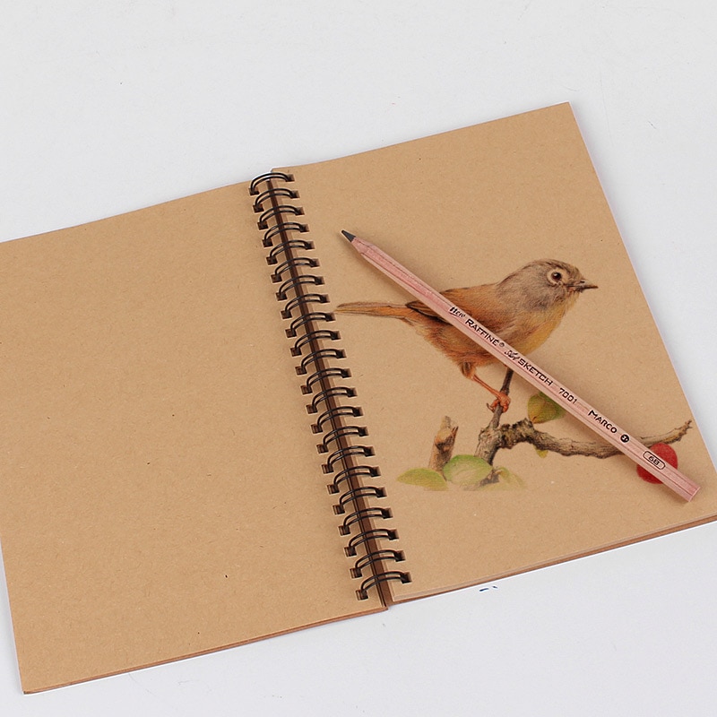 8k/16k/32k 50 ark kraftpapir skitsebog til tegneblok akvarel papir kalligrafi notesbog – Grandado