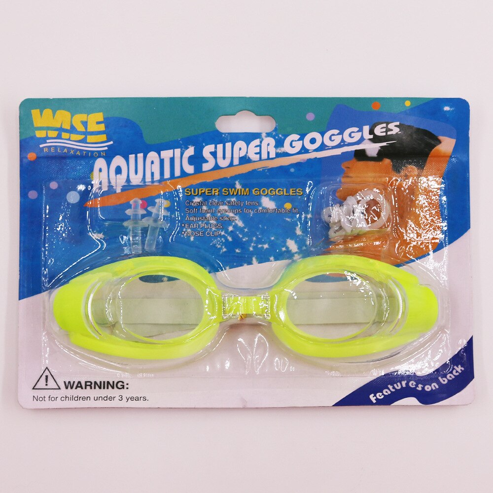 Universal Swimming Goggles for Adults Women Men Waterproof Swimming Goggles Diving Goggles with Earplugs Nose Clip: fluorescent