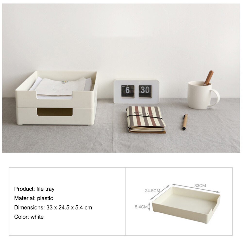 Drawer Storage Box Desktop Stackable Paper Document Tray Storage Box Home School Office Stationery Box Organizer