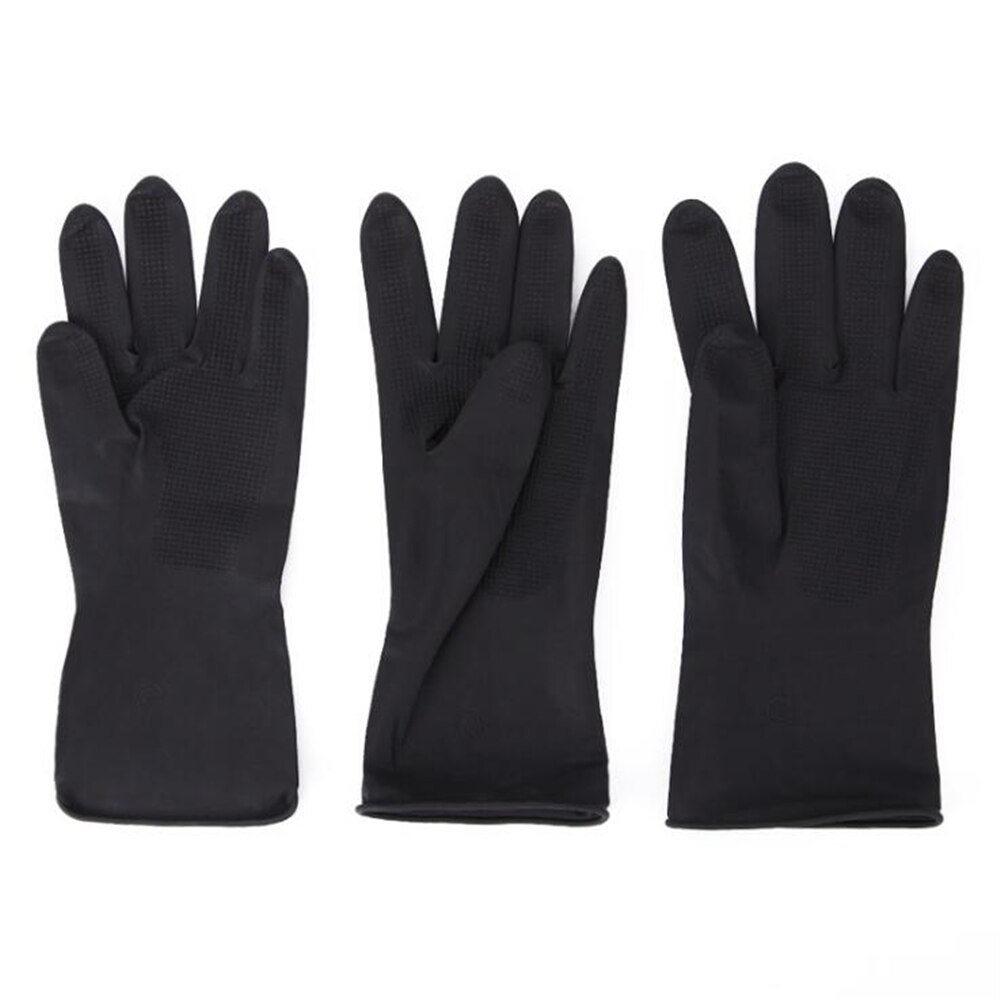 1 Paar Kappers Handschoenen Salon Kapper Dikkere Rubberen Handschoenen Herbruikbare Haar Verven Coloring Handschoenen Zwarte Handschoen Hair Styling Tools