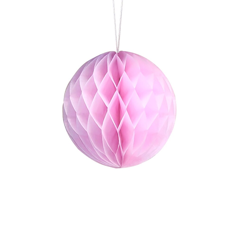 1pc 12 pouces noël papier de soie lanterne pompons nid d'abeille boules fleur suspendus décor mariage fête décoration fournitures: Rose