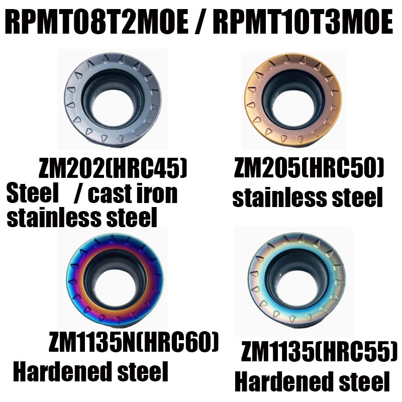 10 STKS RPMT RPMW Ronde frezen wisselplaat RPMT08T2MOE-JS/RPMT10T3MOE-JS/RPMT1204MOE-JS CNC Frezen Wisselplaten Draaibank Cutter Carbide